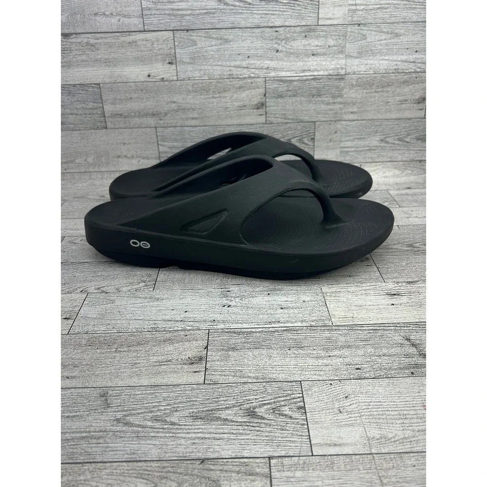 OOFOS Black Unisex OOahh Sport‎ Slide Sandals Flip Flops Comfort Sz M10 W12 EU43